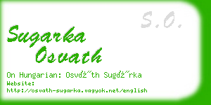 sugarka osvath business card